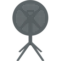 Table pliante Sky, ronde, gris foncé