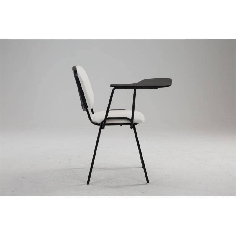 Fauteuil Ken avec table pliante, similicuir, blanc
