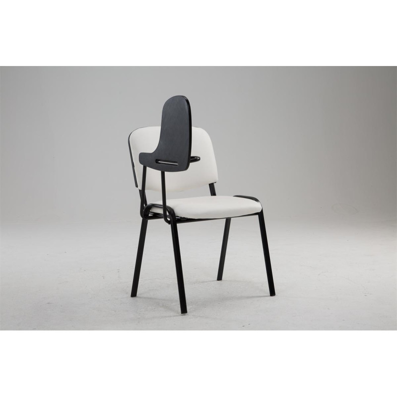 Chaise Ken avec table pliante, similicuir, blanc