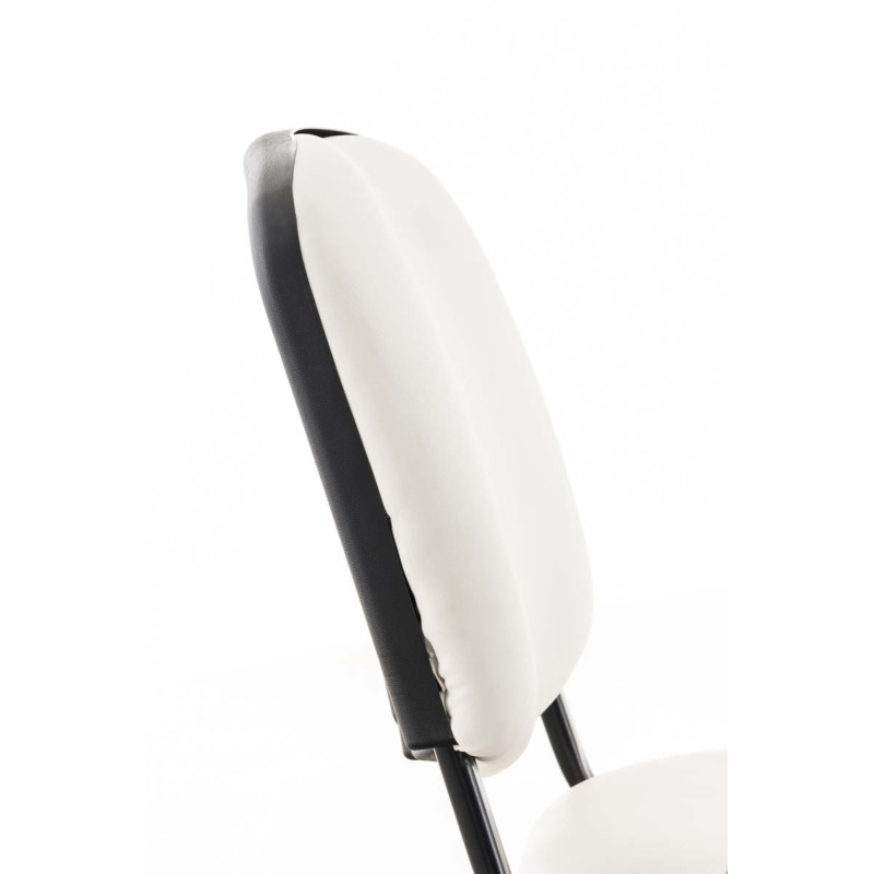 Fauteuil Ken avec table pliante, similicuir, blanc