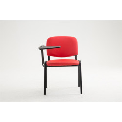Fauteuil Ken avec table pliante, similicuir, rouge
