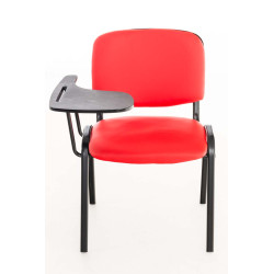 Chaise Ken avec table pliante, similicuir, rouge