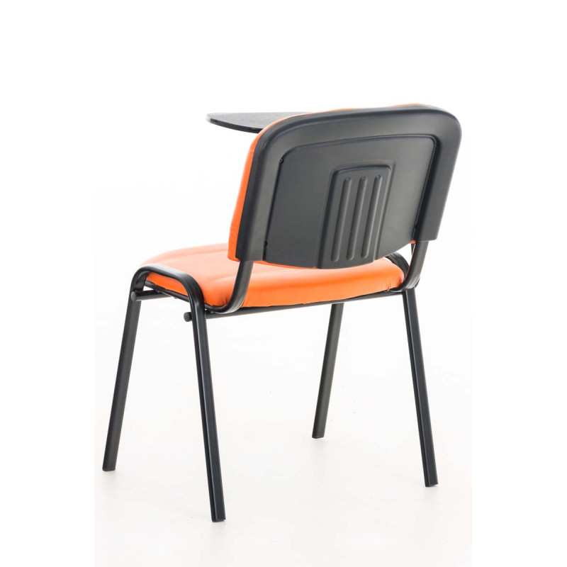 Fauteuil Ken avec table pliante, similicuir, orange
