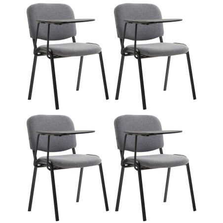 Juego de 4 sillas Ken en tela con mesa plegable Gris