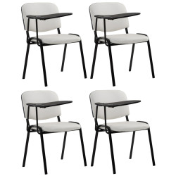 Ensemble de 4 chaises Ken avec table pliante, similicuir, blanc