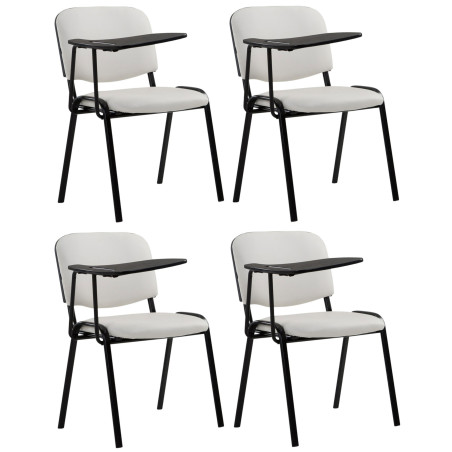 Set de 4 sillas confidente Ken con mesa extensible para escritura Blanco