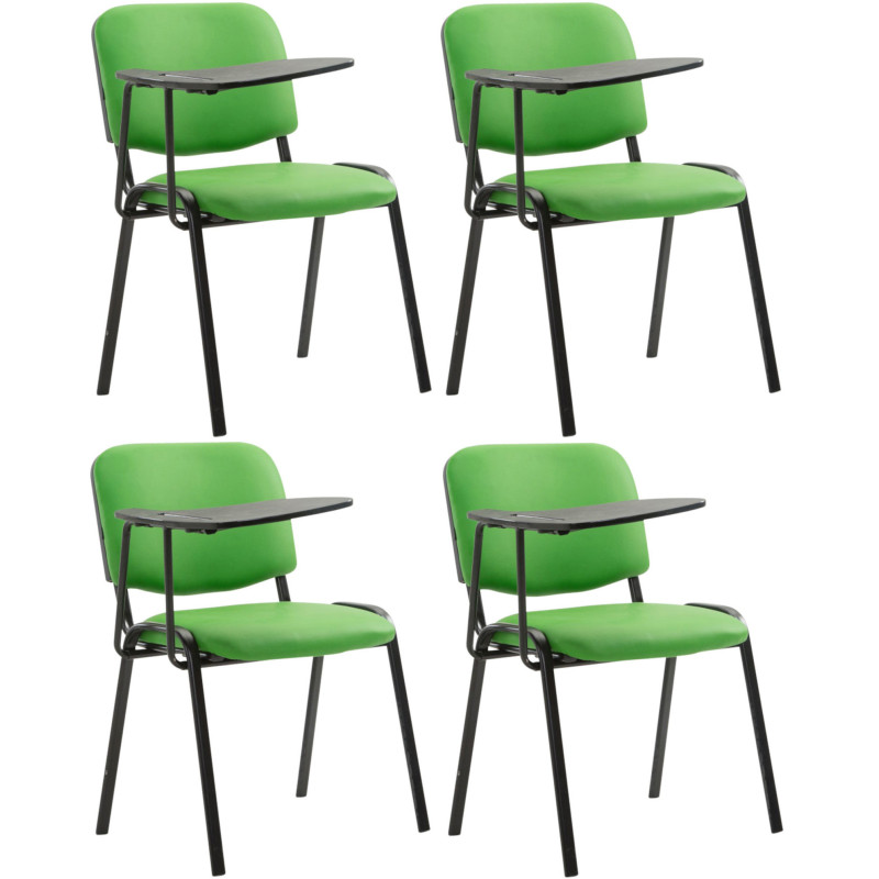 Ensemble de 4 chaises Ken avec table pliante, similicuir, vert