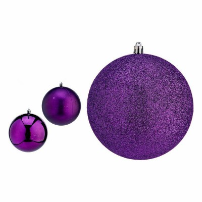 Lot de boules de Noël Violet PVC Ø 12 cm (6 Unités)