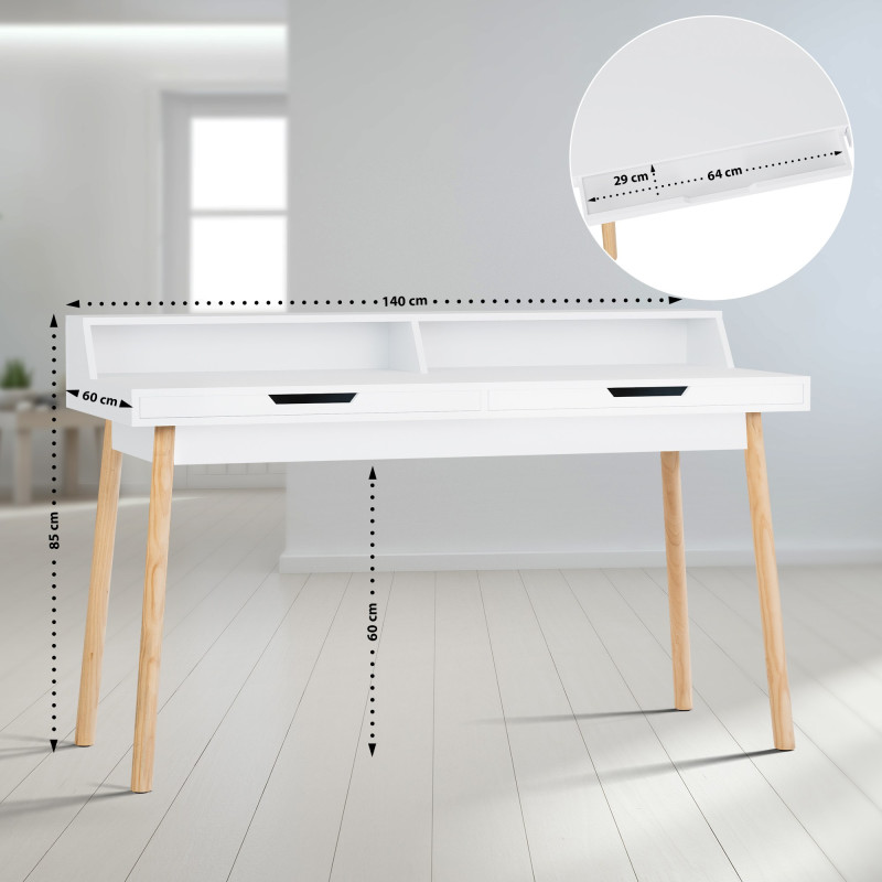 Bureau Eaton 140 cm blanc