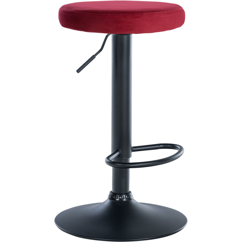 Tabouret de bar Ponte velours noir rouge