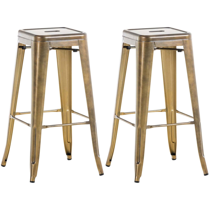 Lot de 2 tabourets de bar Joshua V2 or