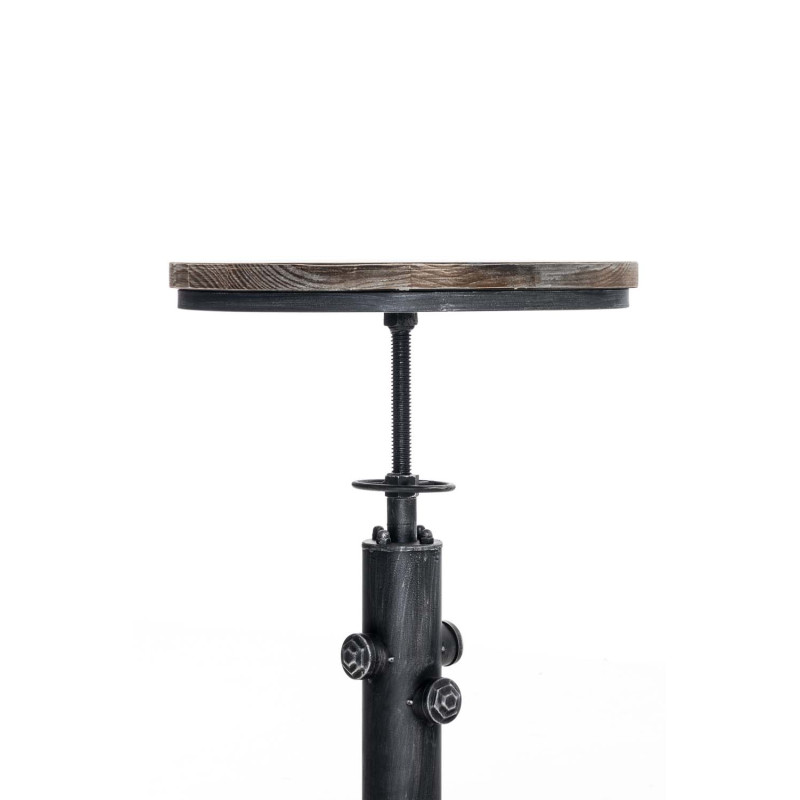 Table haute Lumos, bois argent? antique