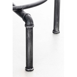 Table haute Lumos, bois argenté antique