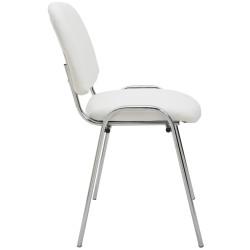 Chaise visiteur Ken C en cuir artificiel | blanc