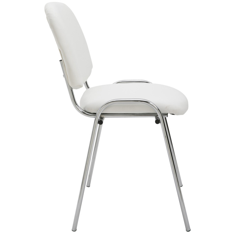 Chaise visiteur Ken C en cuir artificiel | blanc