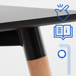 Mesa de Cocina Viborg Negro,60 cm