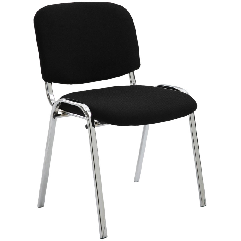 Chaise visiteur en tissu Ken C | noir