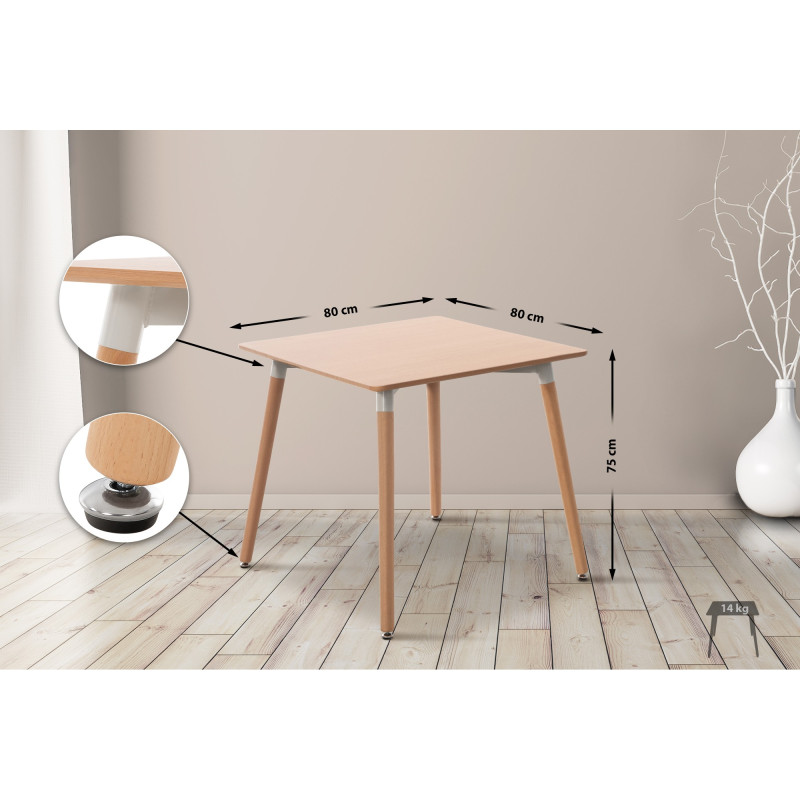 Mesa de Cocina Viborg Natural,80 cm