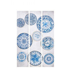 Paravent Bleu Blanc Toile...