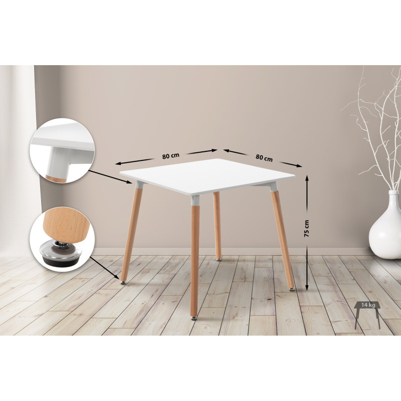 Mesa de Cocina Viborg Blanco,80 cm