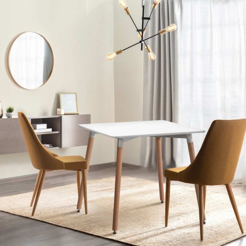 Tavolo Quadrato da Cucina Viborg bianco,80 cm