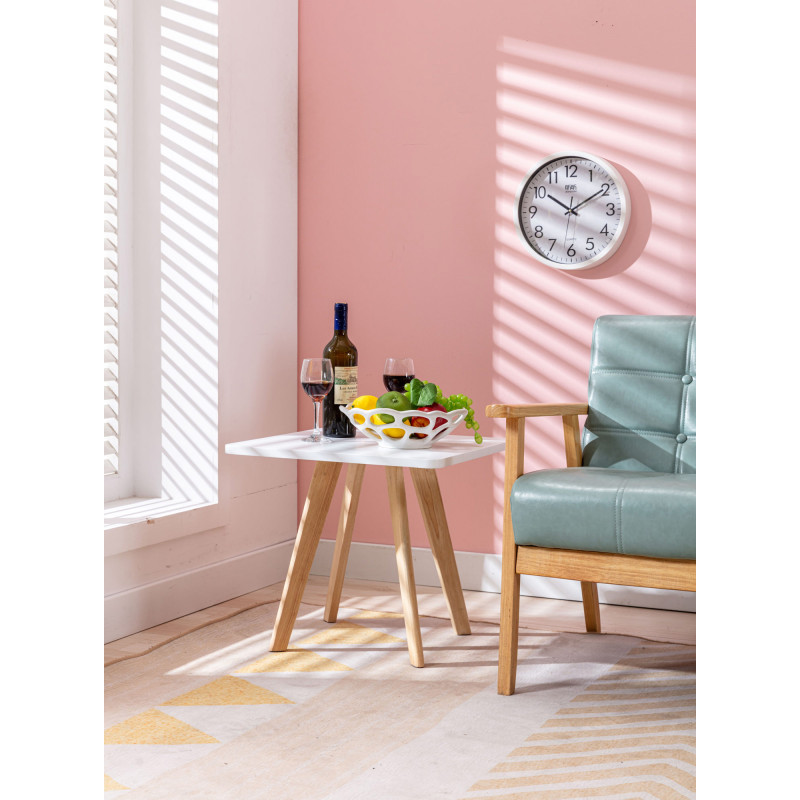 Tavolino quadrato Almeria look scandinavo bianco,natura (quadrato)