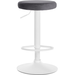 Tabouret de bar Ponte velours blanc gris foncé