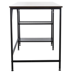 Escritorio Oviedo de madera con estante Negro/marrón