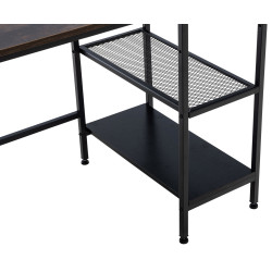 Escritorio Oviedo de madera con estante Negro/marrón