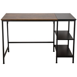 Escritorio de oficina Ocala de madera con estante Negro/marrón