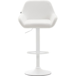 Tabouret de bar Braga en cuir artificiel blanc