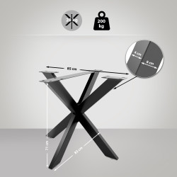 Pieds de table noirs Biloxi S