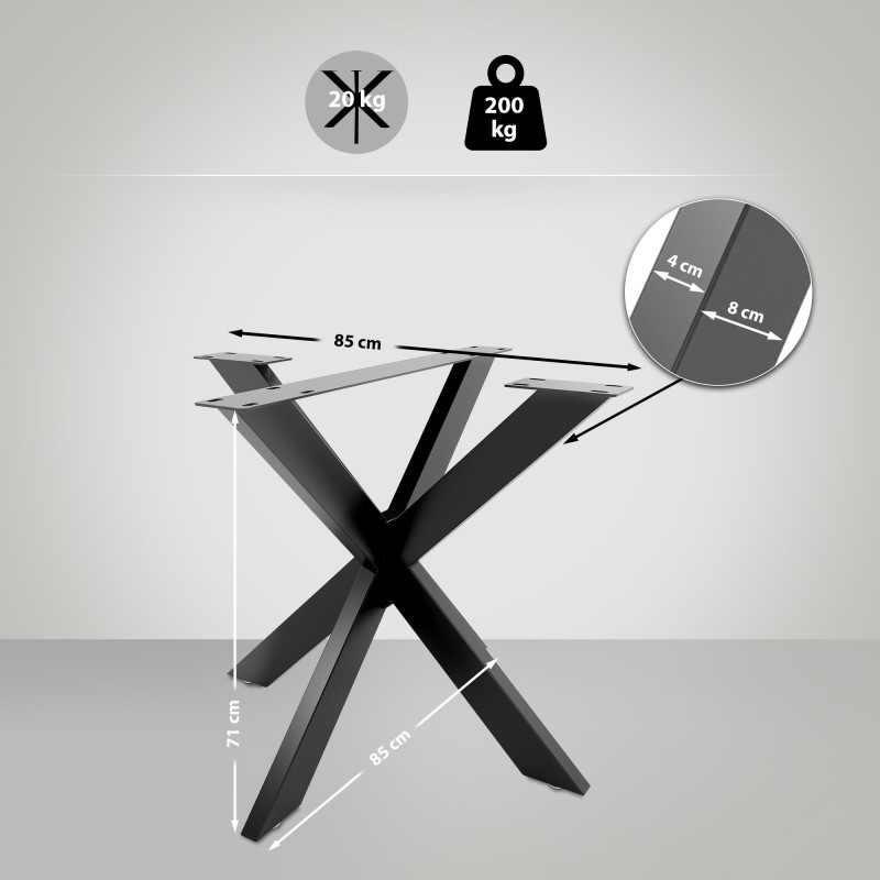 Pieds de table noirs Biloxi S