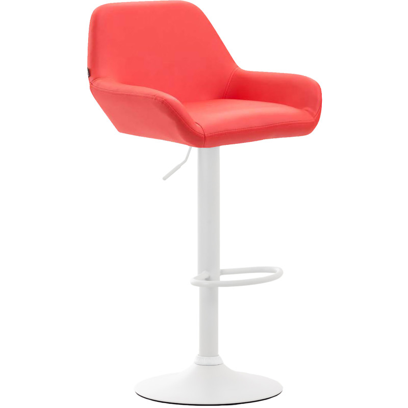 Tabouret de bar Braga en cuir artificiel rouge