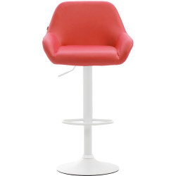 Tabouret de bar Braga en cuir artificiel rouge