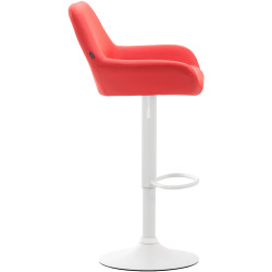 Tabouret de bar Braga en cuir artificiel rouge
