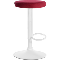 Taburete de bar Ponte tapizado en terciopelo Rojo,Blanco