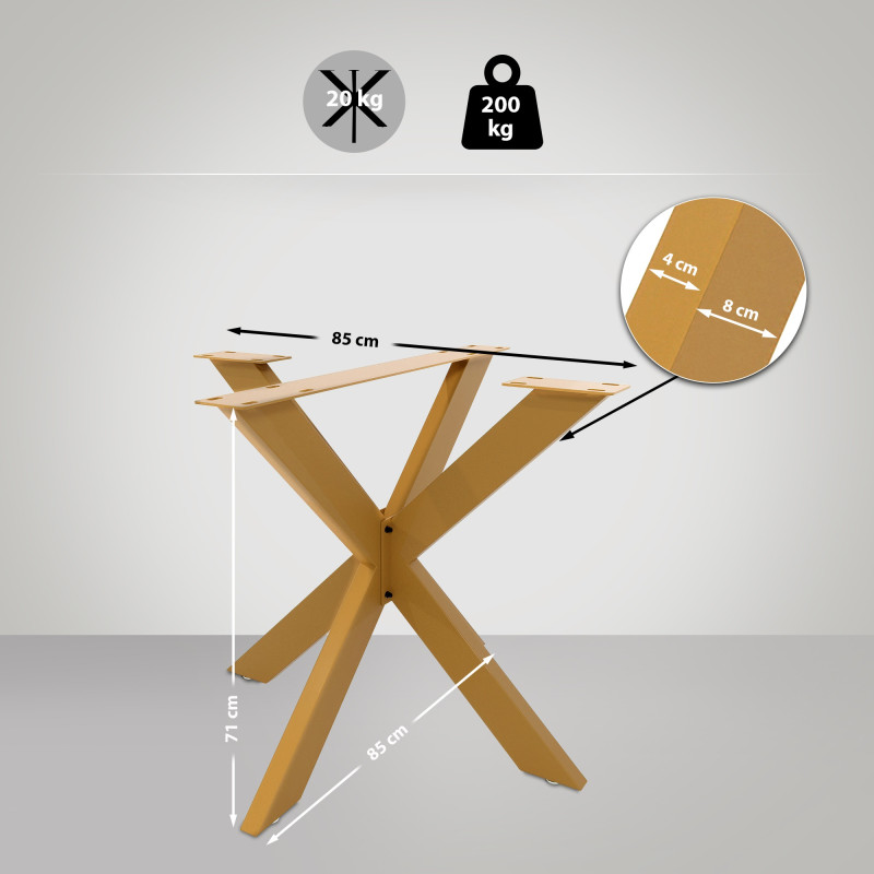 Pieds de table Biloxi S dorés