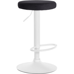 Sgabello da bar Ponte in velluto bianco e nero
