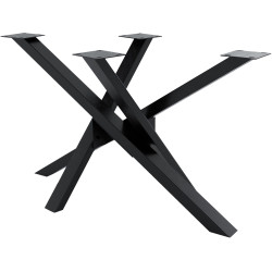 Soporte para mesa de comedor Jimmy en forma de mikado Negro industrial,120x60x72 cm