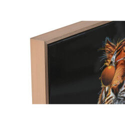 Cadre Home ESPRIT Noir Turquoise Tigre Laqué 60 x 3,5 x 60 cm (2 Unités)