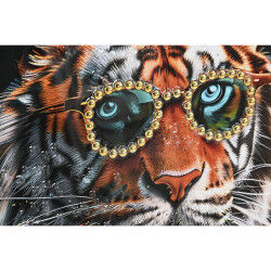 Cadre Home ESPRIT Noir Turquoise Tigre Laqué 60 x 3,5 x 60 cm (2 Unités)