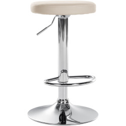 Tabouret de bar Ponte simili cuir chrome crème