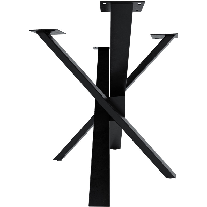 Soporte para mesa de comedor Jimmy en forma de mikado Negro industrial,140x70x72 cm
