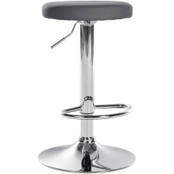 Tabouret de bar Ponte similicuir gris chrome