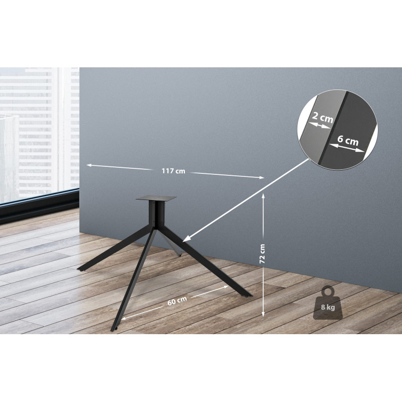 Pieds de table Ladera noirs