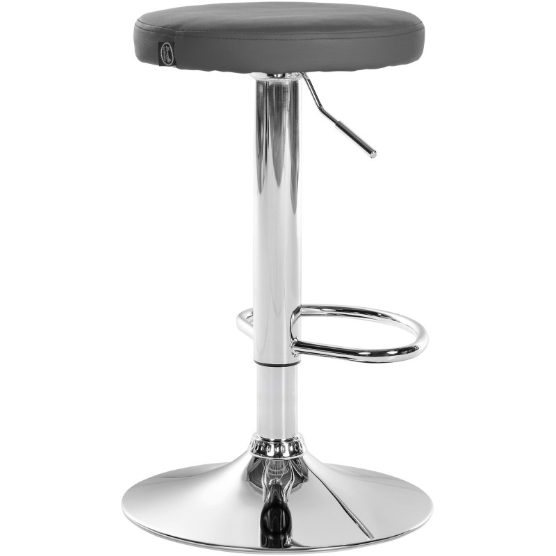 Tabouret de bar Ponte similicuir gris chrome