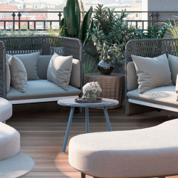 Table basse Berea, bleue