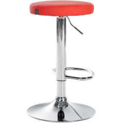 Tabouret de bar Ponte similicuir chrome rouge