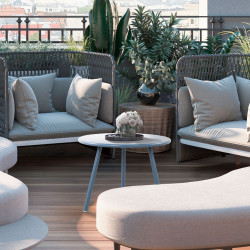 Table basse Minot, bleue